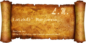 Latzkó Marianna névjegykártya